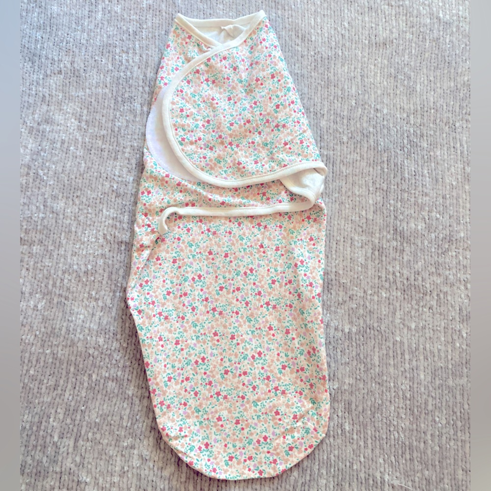 Carters Floral Swaddle Sleep Sack 0-3 Months Cotton Velcro Baby Pink